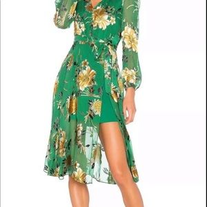 ALICE + OLIVIA Green Floral Dress